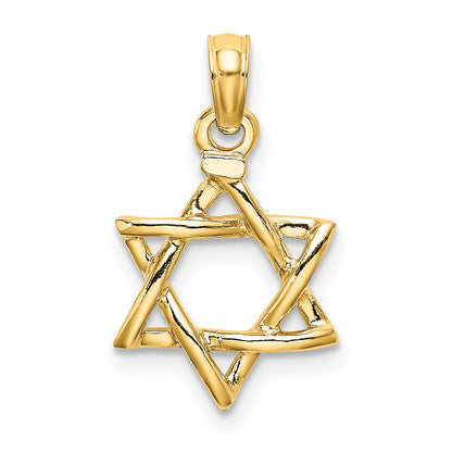 10K Yellow Gold 10K Polished Star Of David Charm