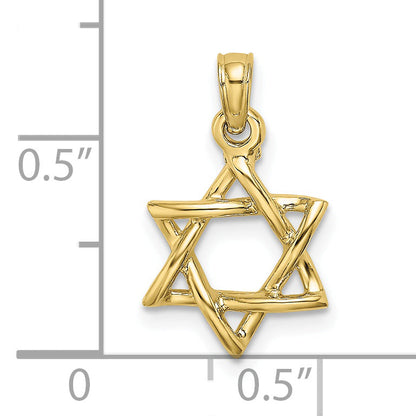 10K Yellow Gold 10K Polished Star Of David Charm