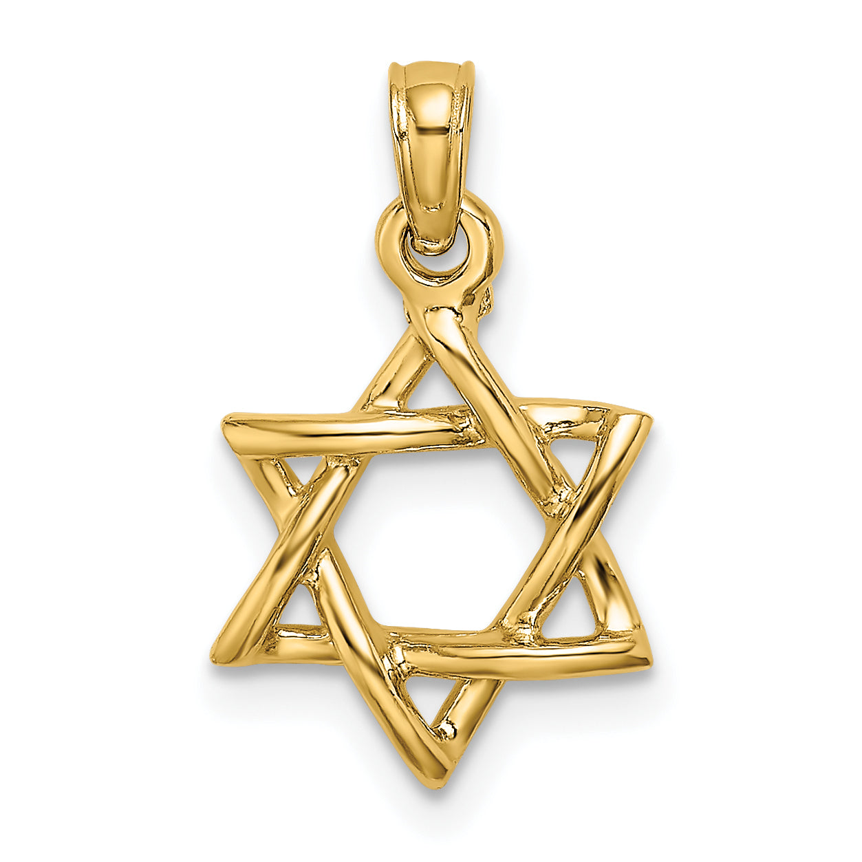 10K Yellow Gold 10K Polished Star Of David Charm