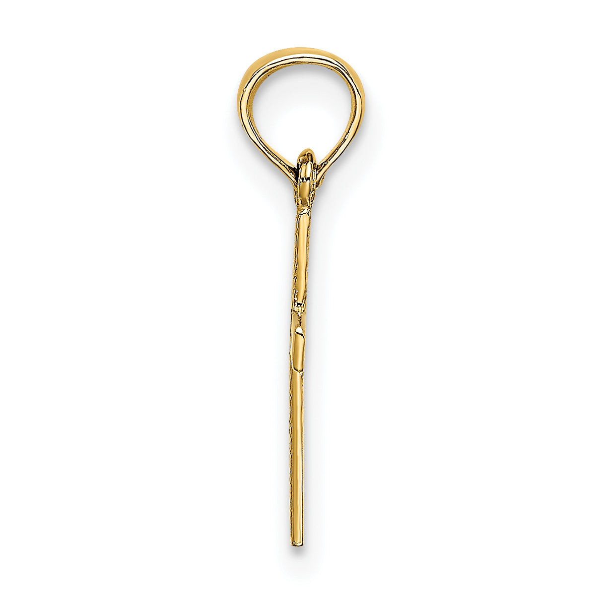 10K Yellow Gold 10K Polished Mini Cross W/ Heart Charm