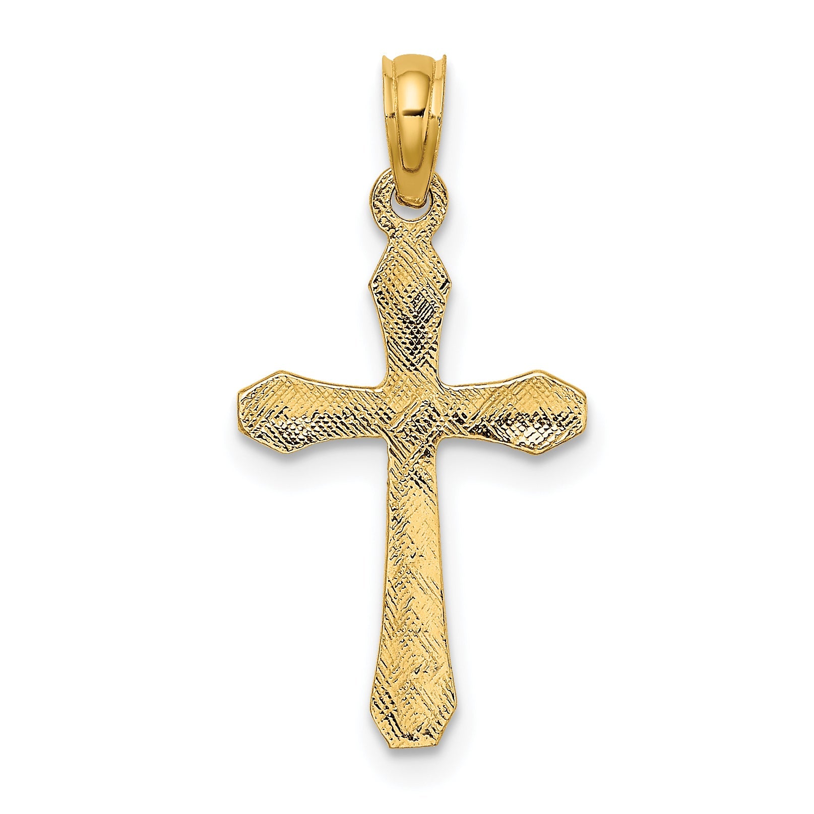 10K Yellow Gold 10K Polished Beveled Tips Cross Charm