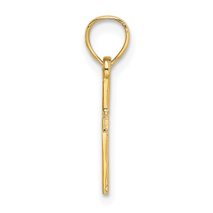 10K Yellow Gold 10K Diamond Shape Center Mini Cross Charm