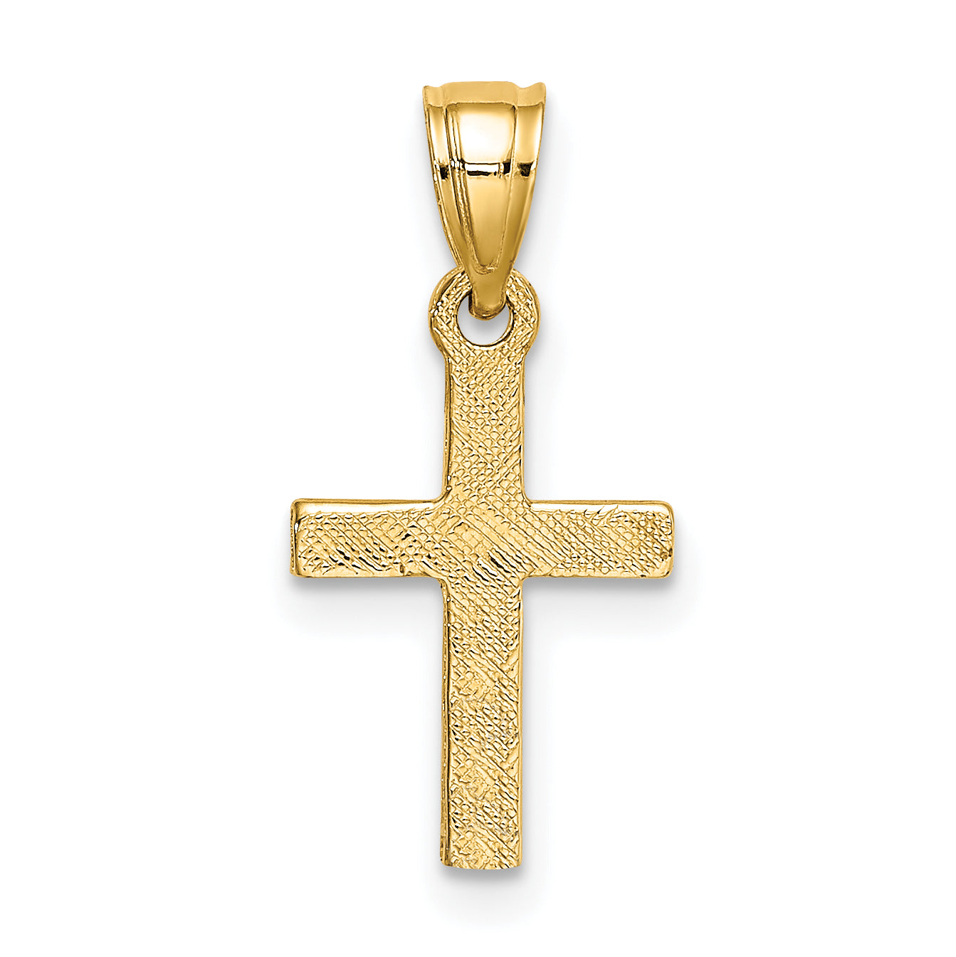 10K Yellow Gold 10K Diamond Shape Center Mini Cross Charm