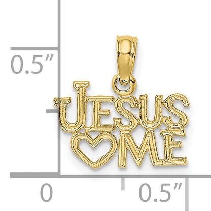 10K Yellow Gold 10K Polished / Engraved Jesus Heart Me Charm