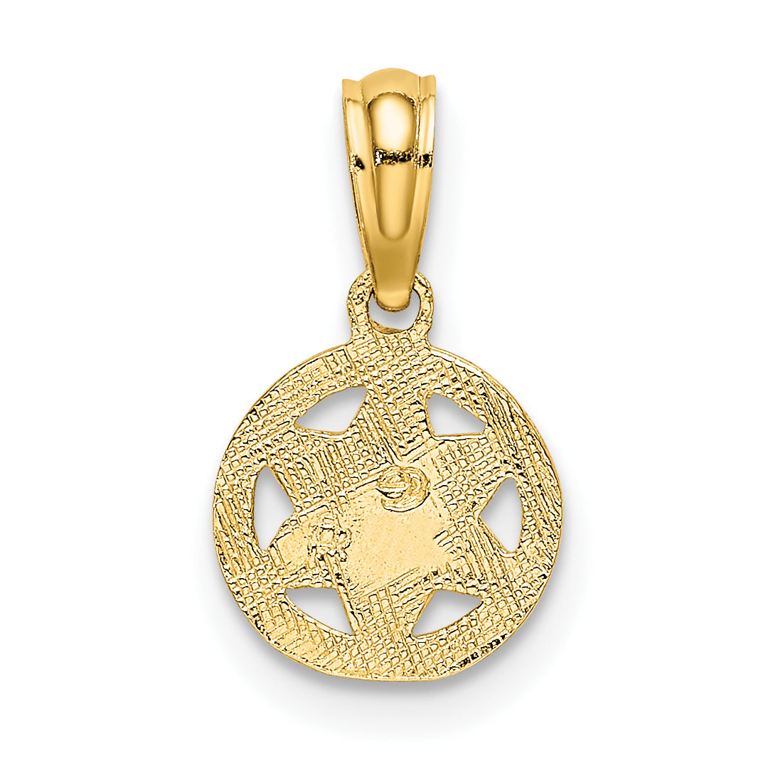 10K Yellow Gold 10K Engraved Star Of David Charm