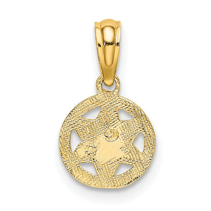 10K Yellow Gold 10K Engraved Star Of David Charm