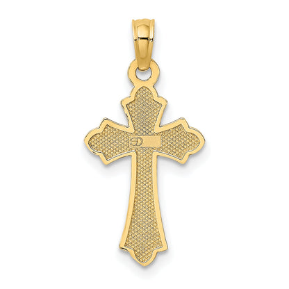 10K Yellow Gold 10K Polished Cross W/ Heart Charm