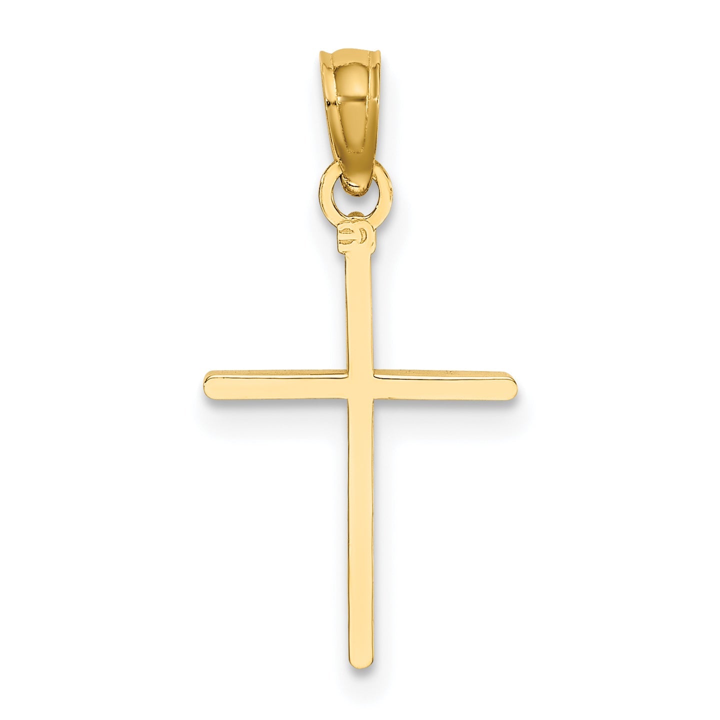 10K Yellow Gold 10K D/C Polished Cross Charm