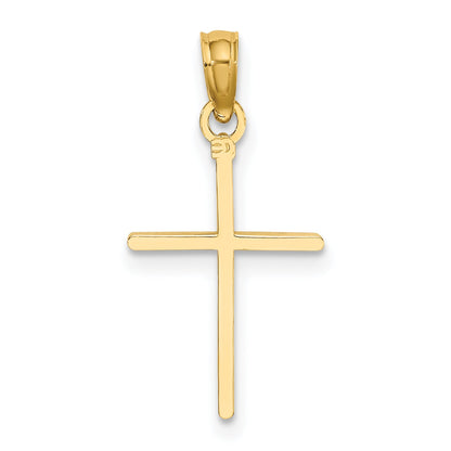 10K Yellow Gold 10K D/C Polished Cross Charm