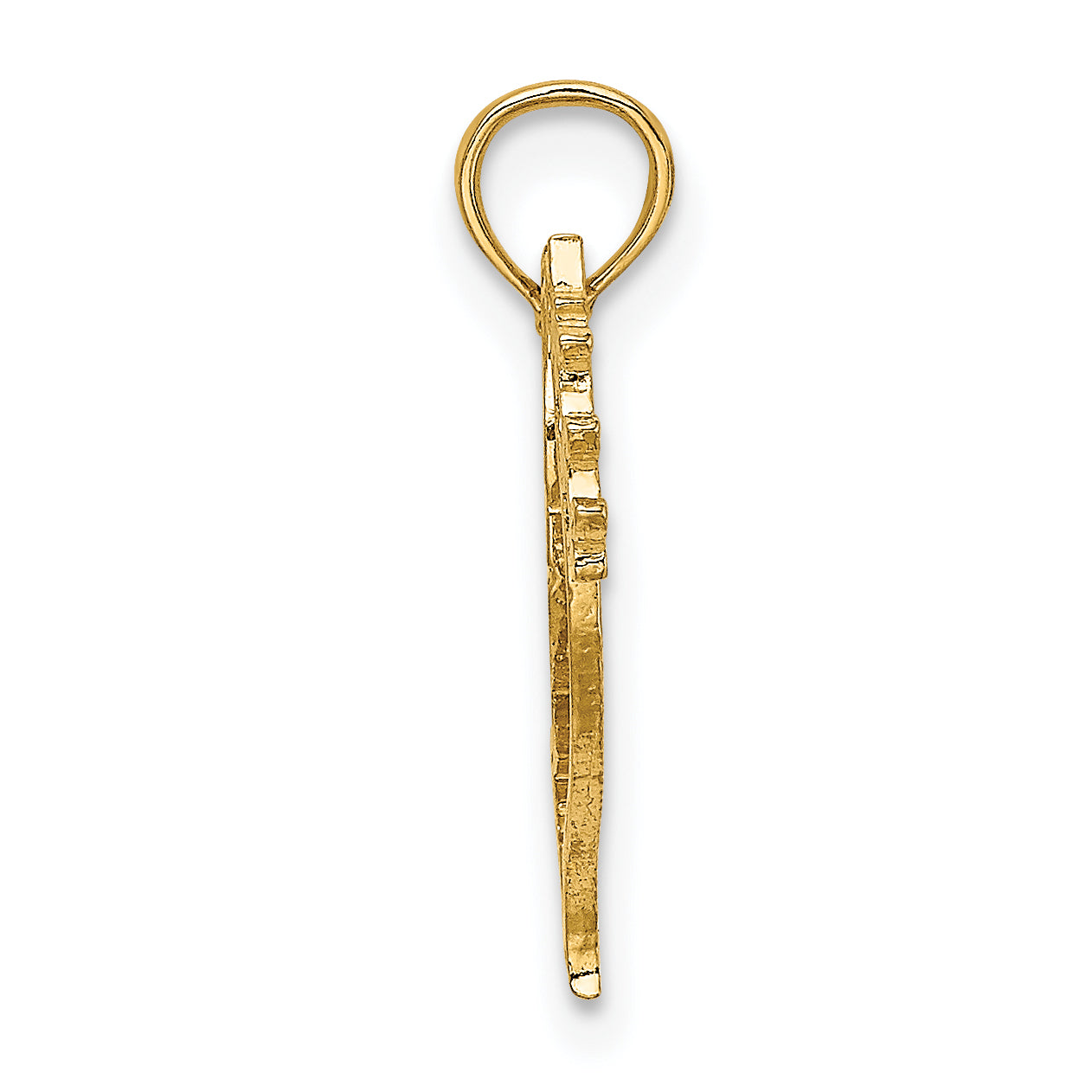 10K Yellow Gold 10K Cut-Out Dove With Olive Branch Charm