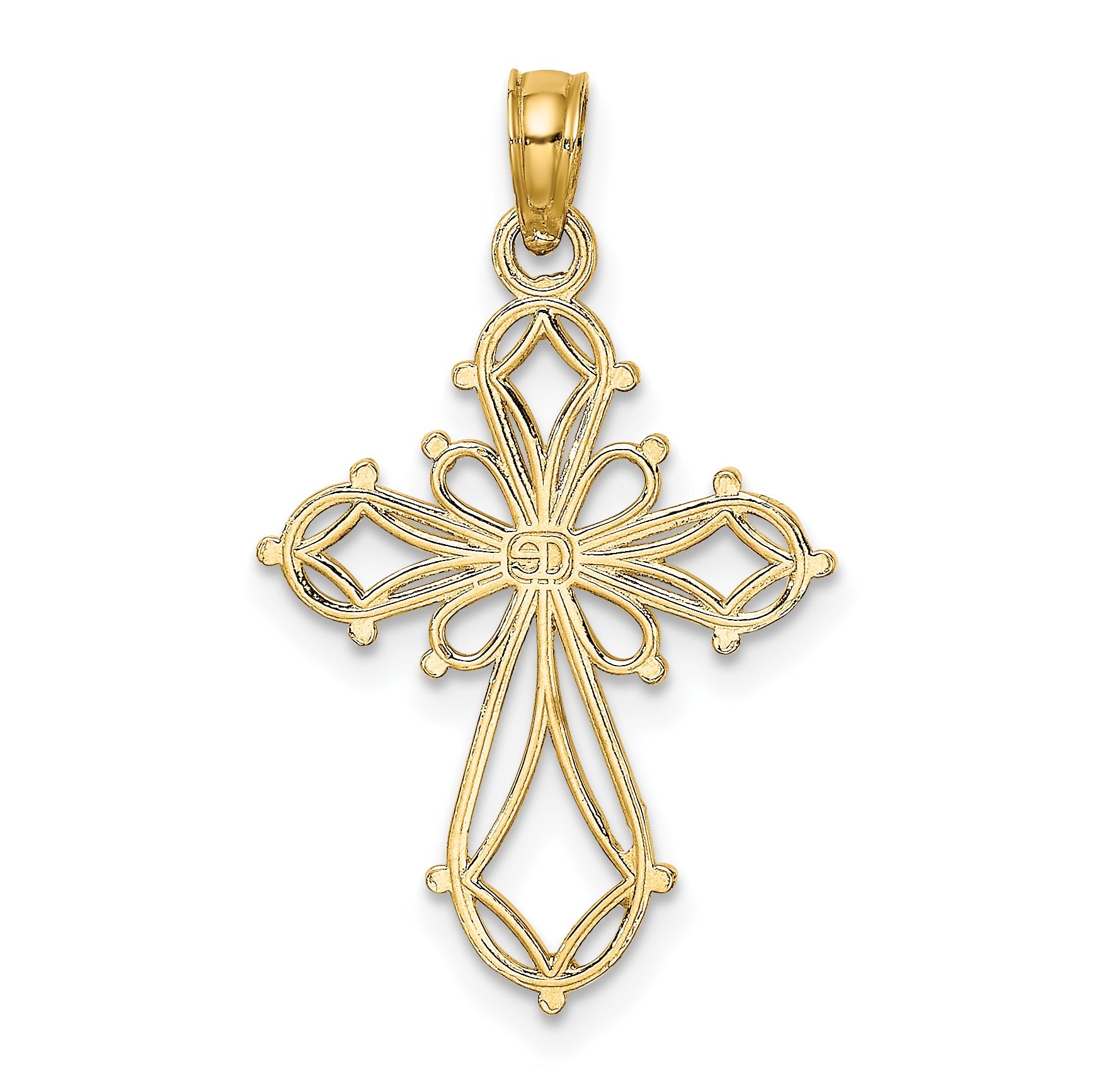 10K Yellow Gold 10K Cut-Out Fancy Cross Charm