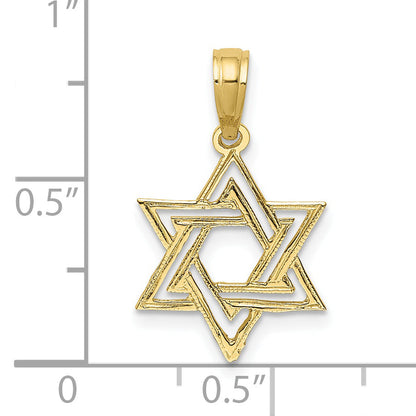10K Yellow Gold 10K Polished Star Of David Charm
