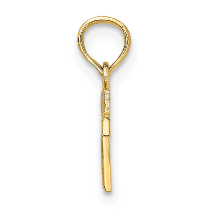 10K Yellow Gold 10K Polished And Engraved Mini Cross Charm