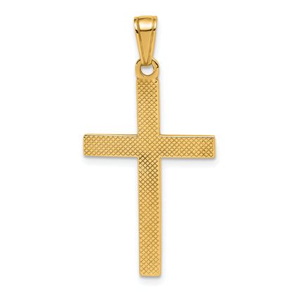 10K Yellow Gold 10K Polished Beveled Cross Charm