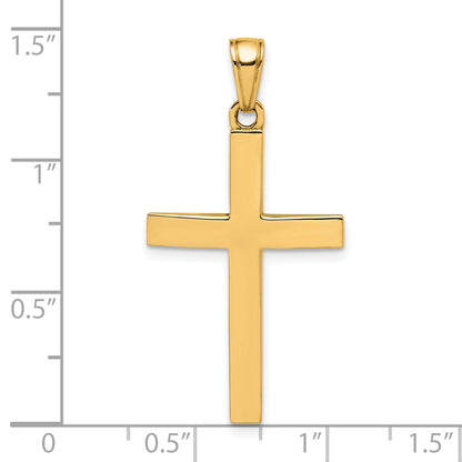 10K Yellow Gold 10K Polished Beveled Cross Charm