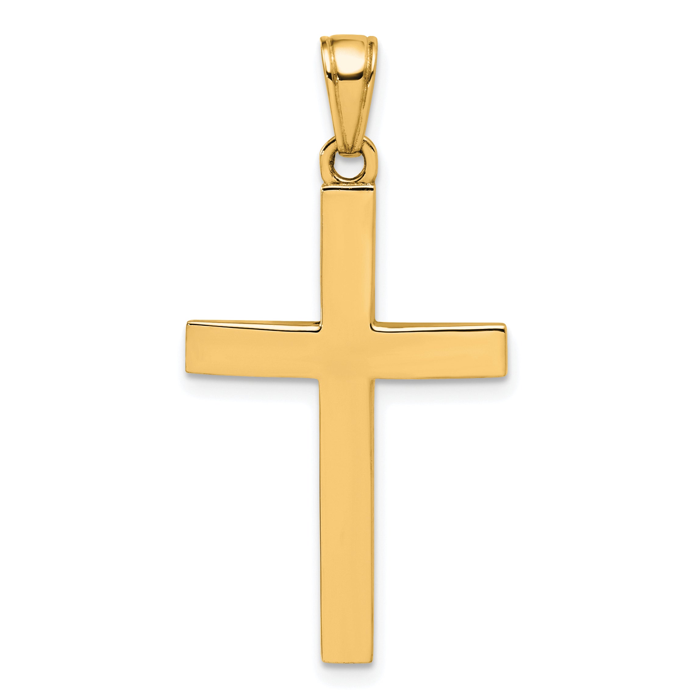10K Yellow Gold 10K Polished Beveled Cross Charm