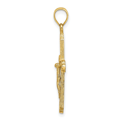 10K Yellow Gold 10K Textured Crucifix Charm