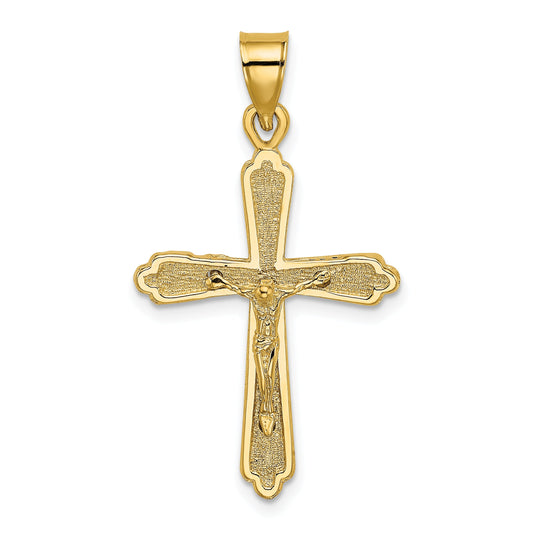 10K Yellow Gold 10K Textured Crucifix Charm