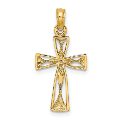 10K Yellow Gold 10K Cut-Out Cross W/ Triangle Ends Charm