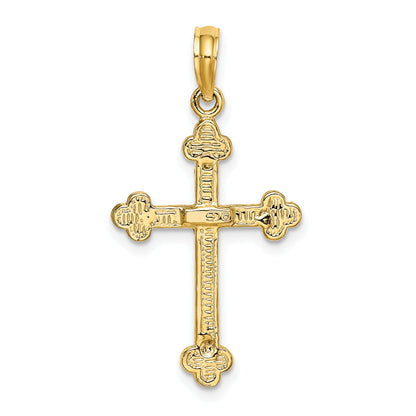 10K Yellow Gold 10K Narrow Budded Crucifix Charm