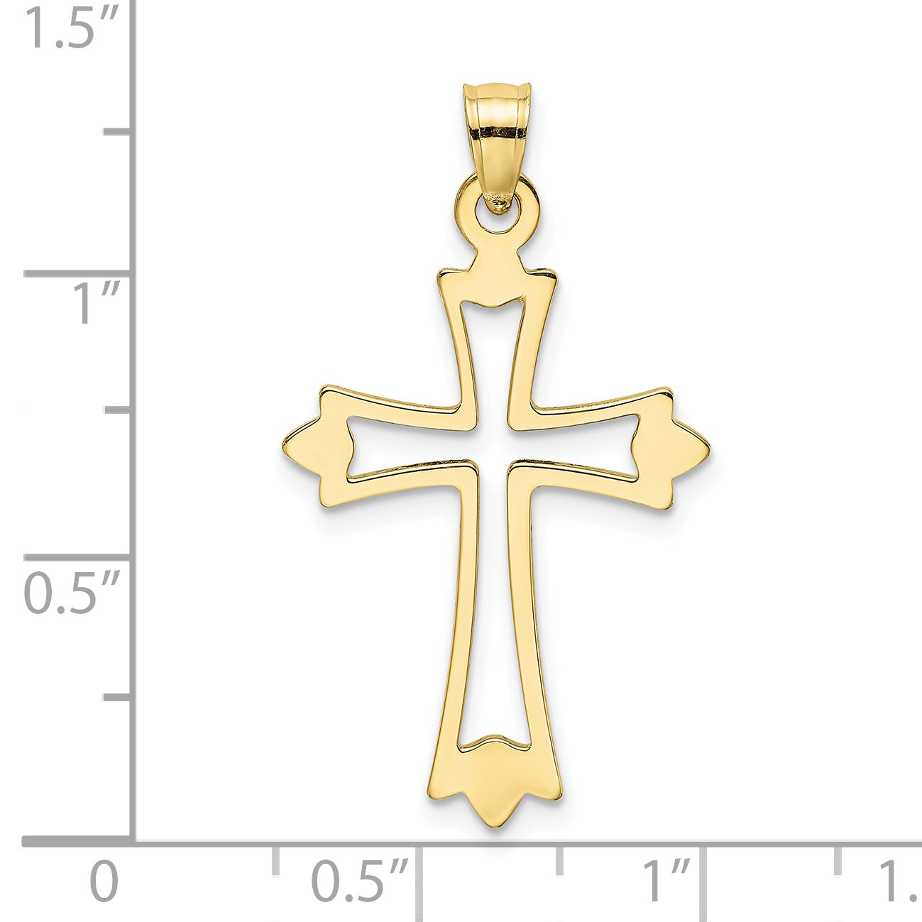 10K Yellow Gold 10K Polished And Cut-Out Cross Charm