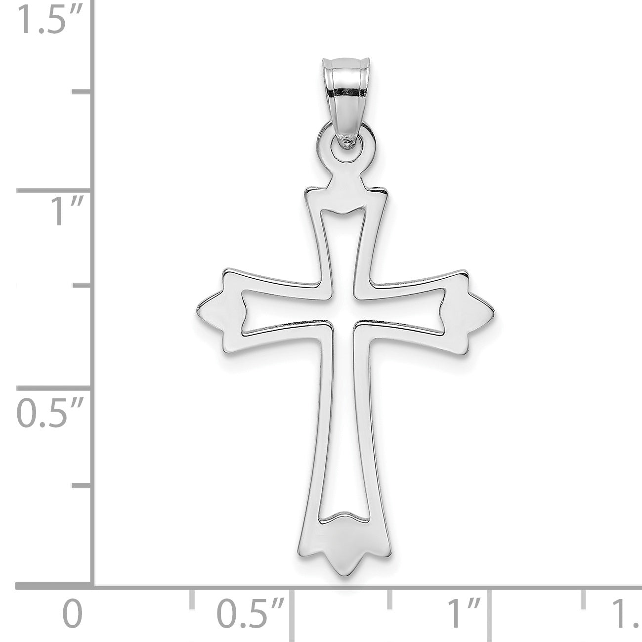 10K White Gold 10K Polished Cut-Out Cross Charm