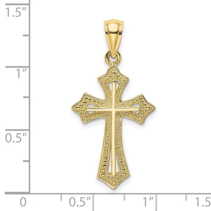 10K Yellow Gold 10K Beaded Cross Charm