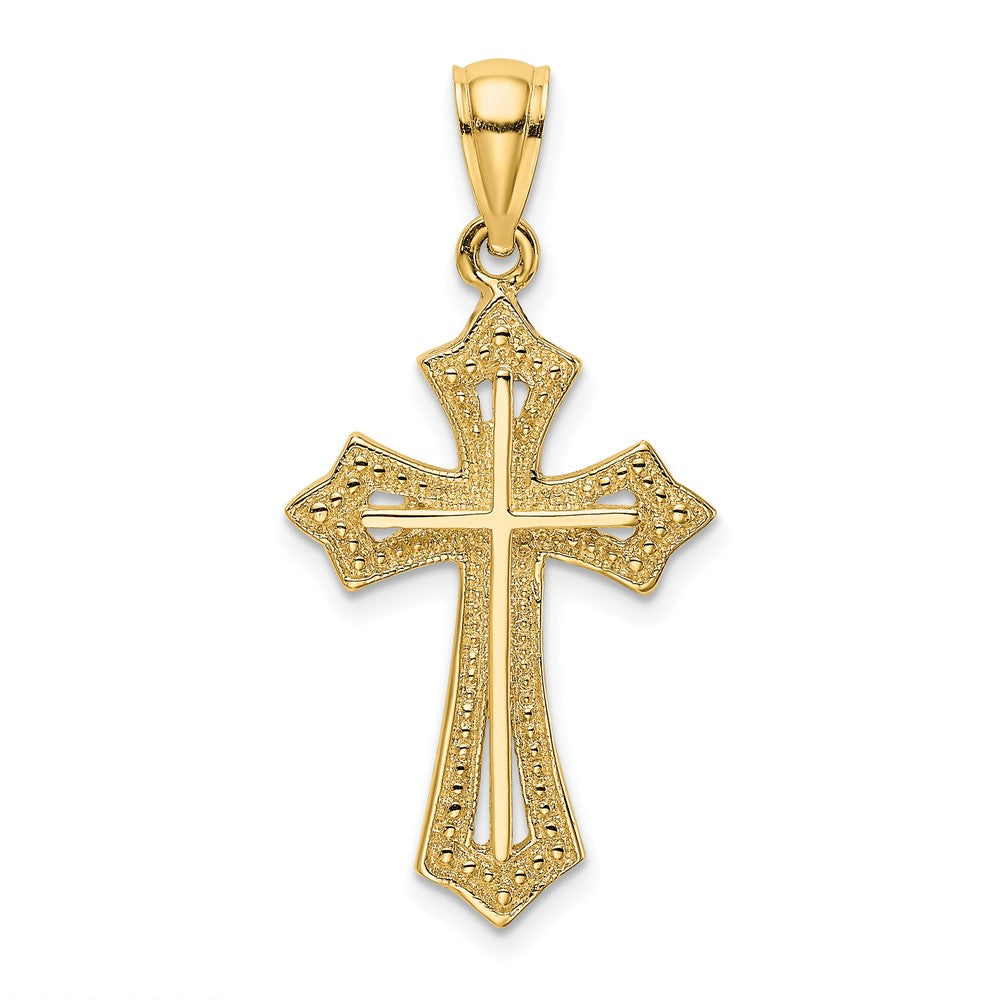 10K Yellow Gold 10K Beaded Cross Charm