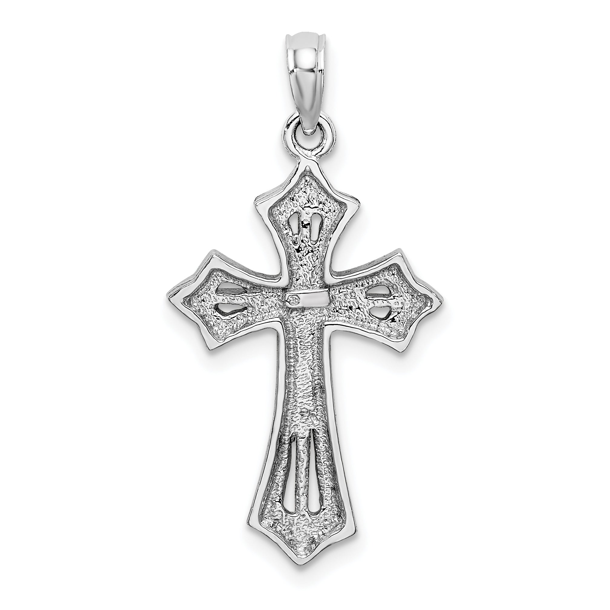 10K White Gold 10K Beaded Cross Charm