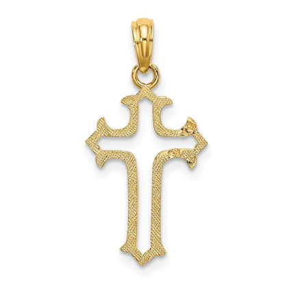 10K Yellow Gold 10K Cut-Out Cross Charm