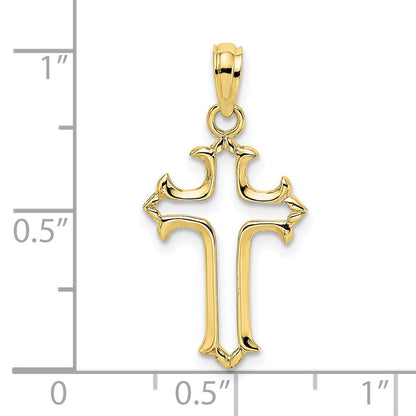 10K Yellow Gold 10K Cut-Out Cross Charm