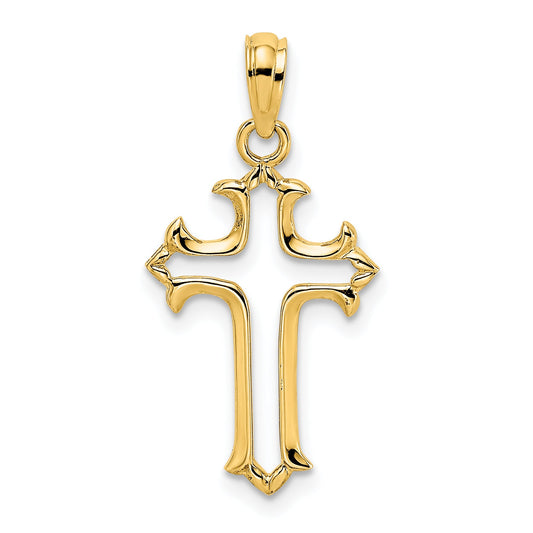 10K Yellow Gold 10K Cut-Out Cross Charm