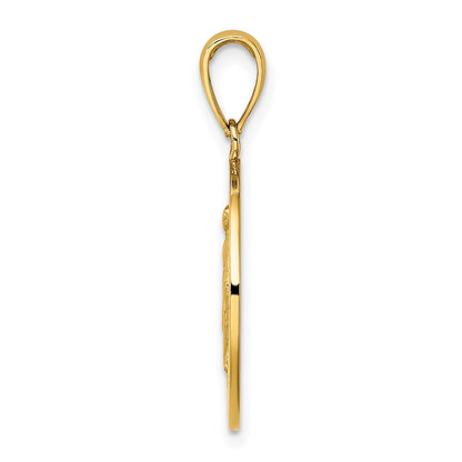 10K Yellow Gold 10K Polished And Satin Miraculous Medal Charm