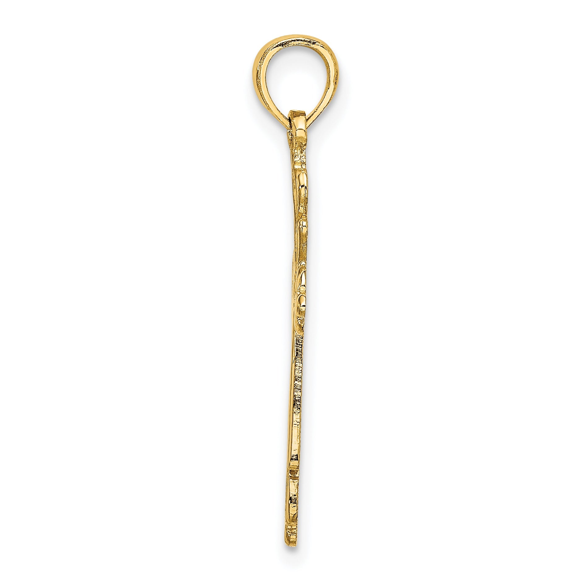 10K Yellow Gold 10K Cross Cut-Out W/ Heart Ends Charm