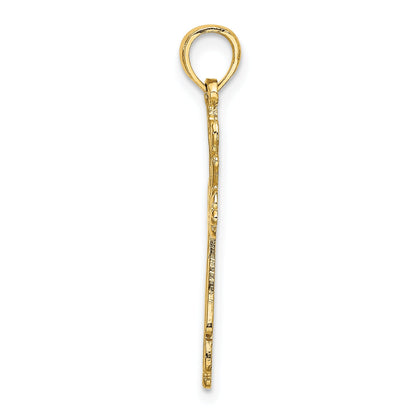 10K Yellow Gold 10K Cross Cut-Out W/ Heart Ends Charm