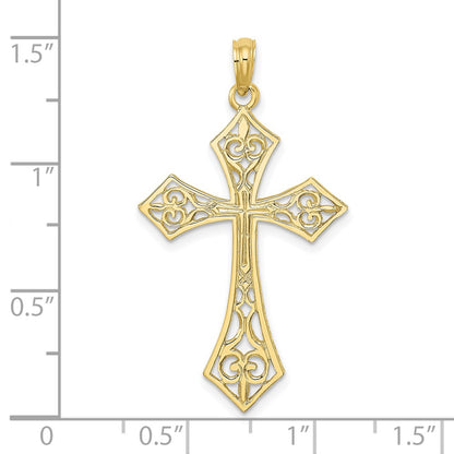 10K Yellow Gold 10K Filigree Cross Charm