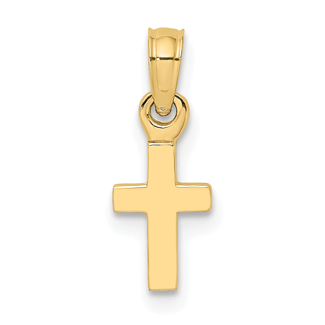 10K Yellow Gold 10K Polished Mini Cross Charm