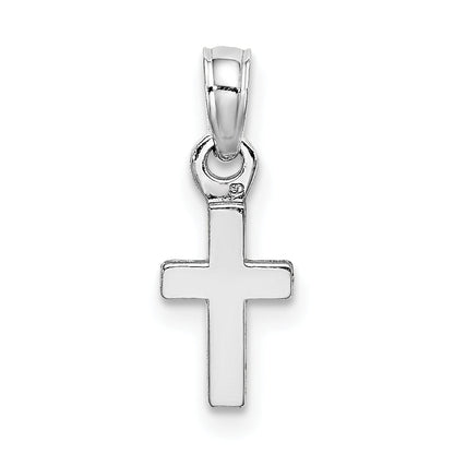 10K White Gold 10K Polished Mini Cross Charm