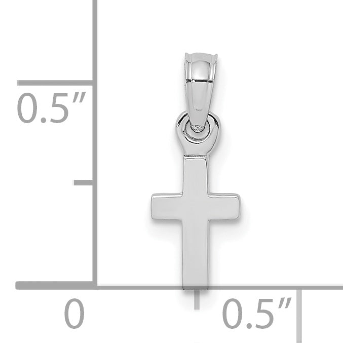 10K White Gold 10K Polished Mini Cross Charm