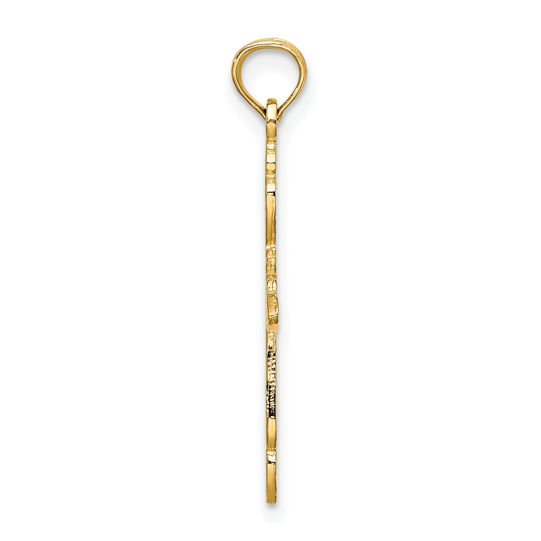 10K Yellow Gold 10K Polished Cut-Out Cross Charm