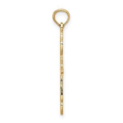 10K Yellow Gold 10K Polished Cut-Out Cross Charm