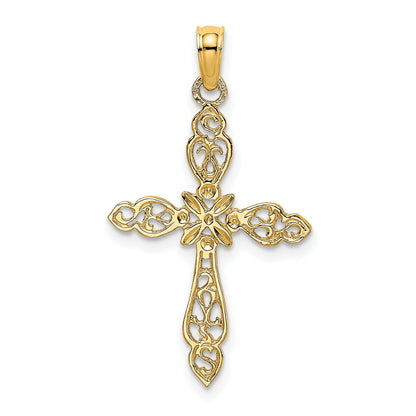 10K Yellow Gold 10K Polished Cut-Out Cross Charm