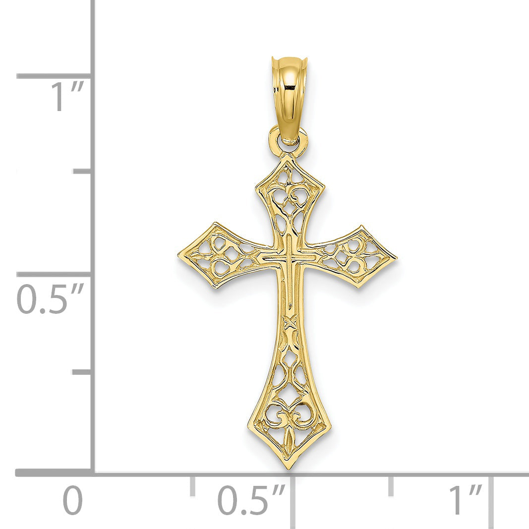10K Yellow Gold 10K Filigree Cross Charm