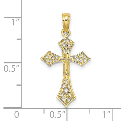 10K Yellow Gold 10K Filigree Cross Charm
