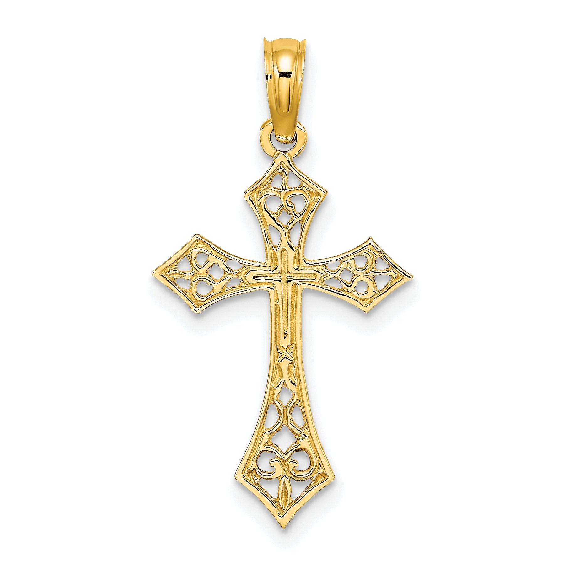 10K Yellow Gold 10K Filigree Cross Charm