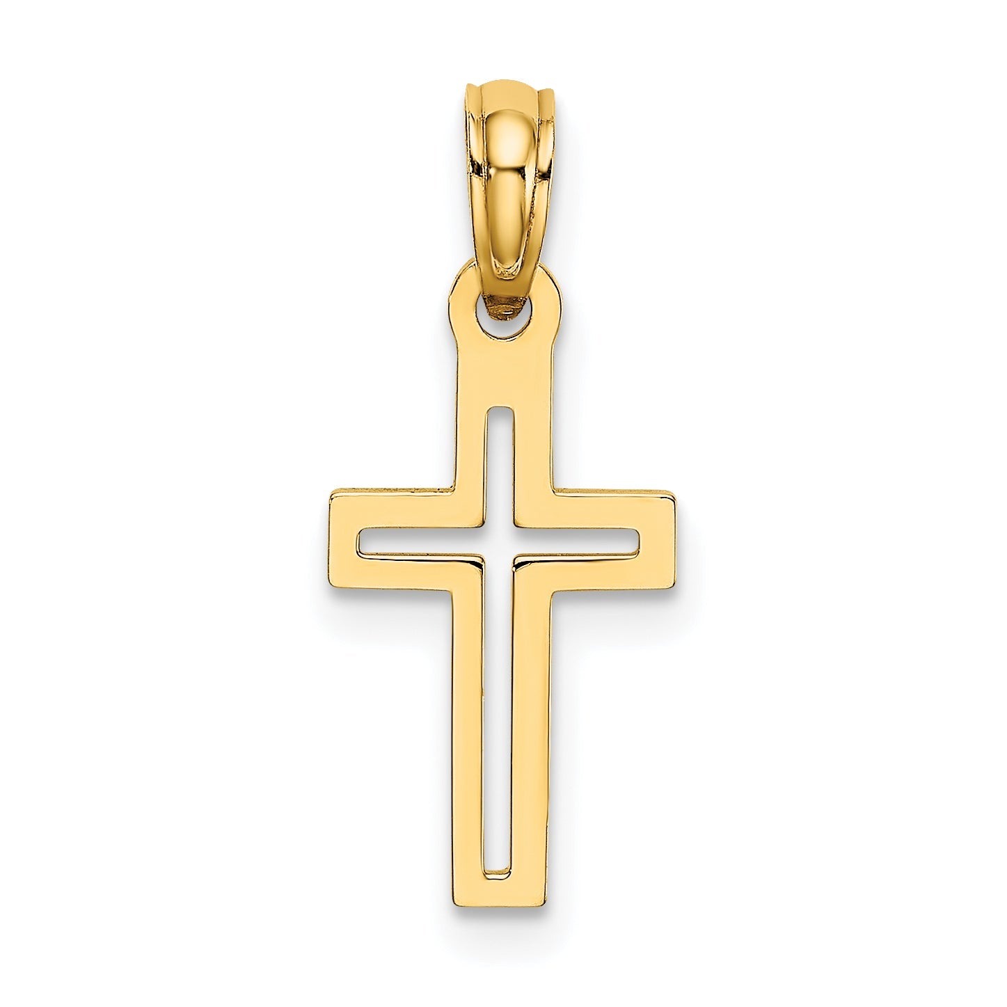 10K Yellow Gold 10K D/C Cross Charm