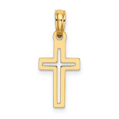 10K Yellow Gold 10K D/C Cross Charm