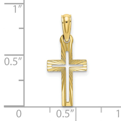 10K Yellow Gold 10K D/C Cross Charm