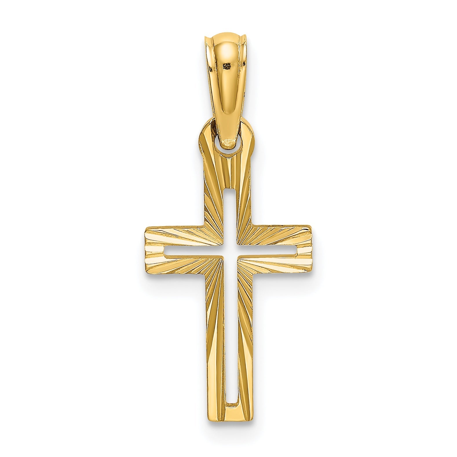 10K Yellow Gold 10K D/C Cross Charm