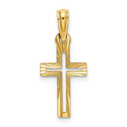 10K Yellow Gold 10K D/C Cross Charm